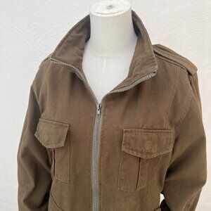 Mr. Wu Homme Military-Inspired Olive Green Field Jacket Women's L / Grunge